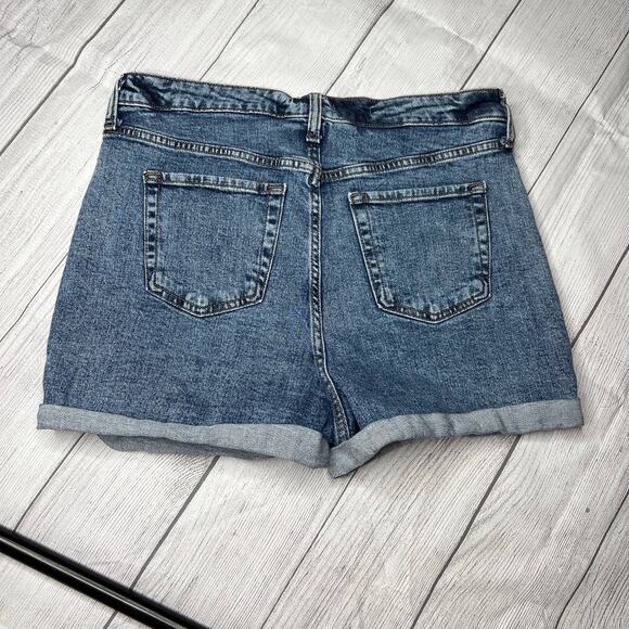Wild Fable Jean Shorts Blue Denim Folded Hem Highest Rise Size 12/31R - Picture 6 of 10